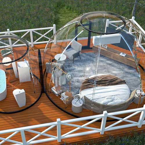 Geodesic Dome Sab nraum zoov Igloo Rau Glamping Pods